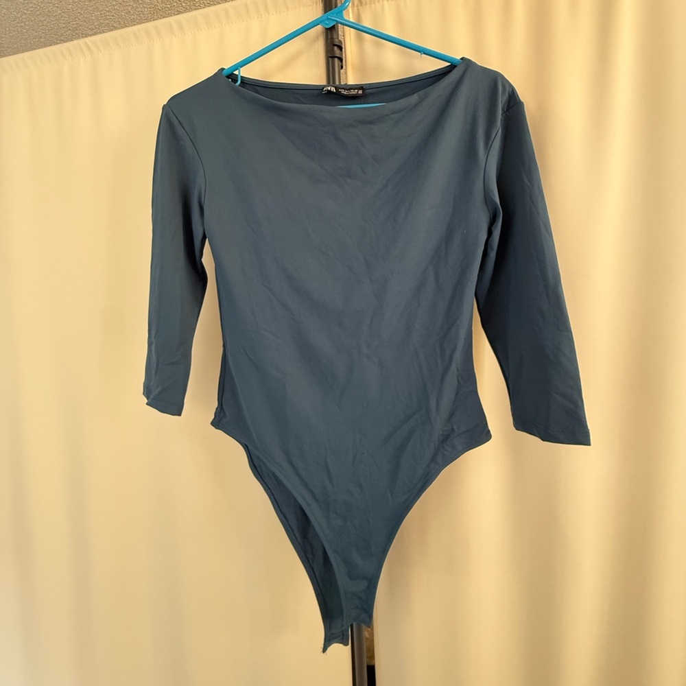 Zara Teal Long Sleeve Top